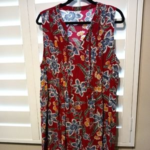 Fuschia Floral dress with tassel ties